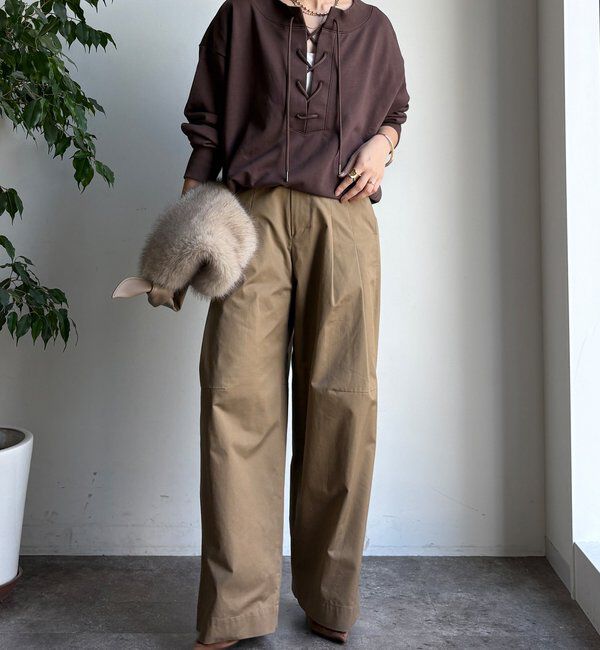  「【WEB限定】 前後2WAYレースアッププルオーバー」|Tシャツ・カットソー|