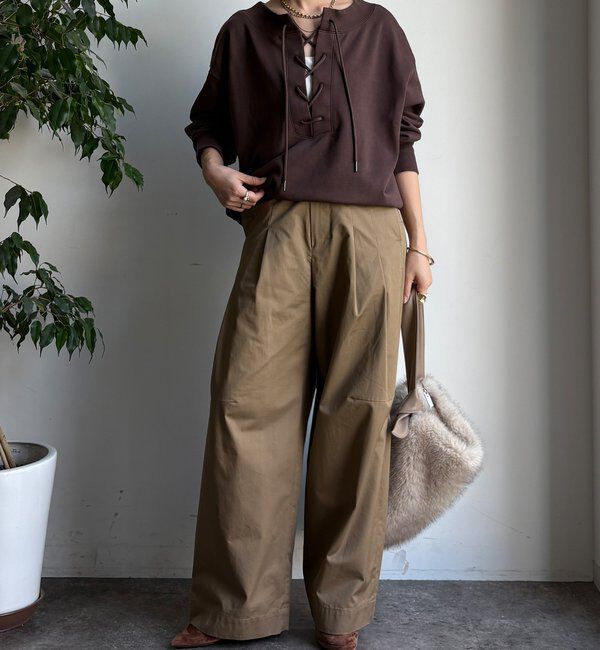  「【WEB限定】 前後2WAYレースアッププルオーバー」|Tシャツ・カットソー|