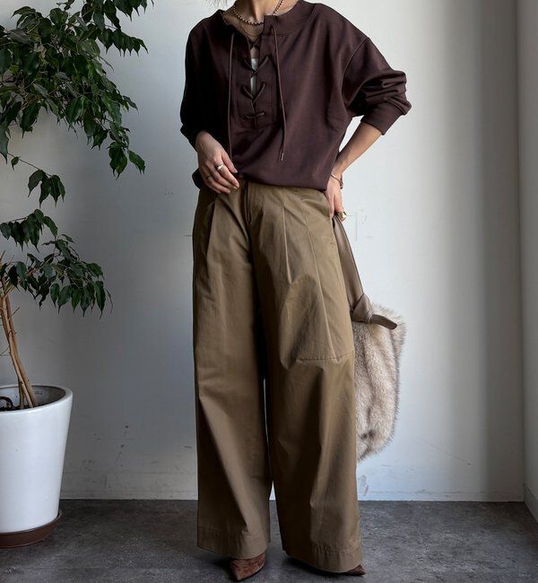  「【WEB限定】 前後2WAYレースアッププルオーバー」|Tシャツ・カットソー|