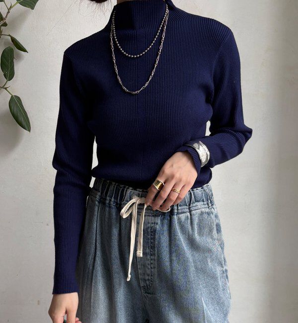  「【WEB限定】ボトルネックリブニット」|ニット・セーター|