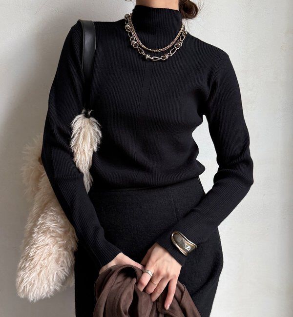  「【WEB限定】ボトルネックリブニット」|ニット・セーター|