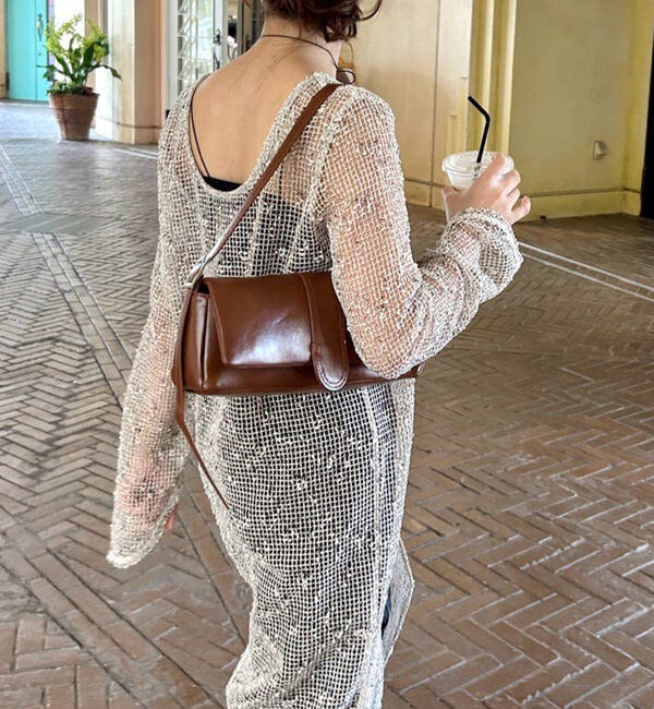  「【4色展開】メッシュシアーワンピース」|ワンピース|ホワイト