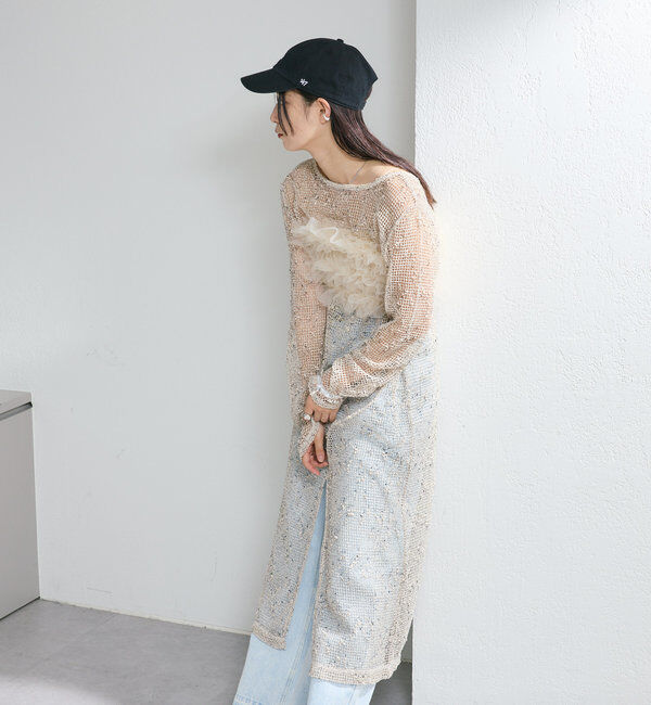  「【4色展開】メッシュシアーワンピース」|ワンピース|