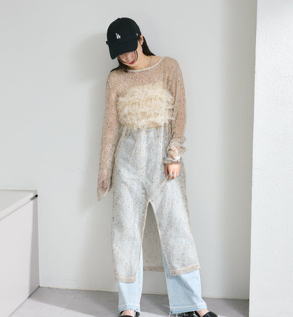  「【4色展開】メッシュシアーワンピース」|ワンピース|