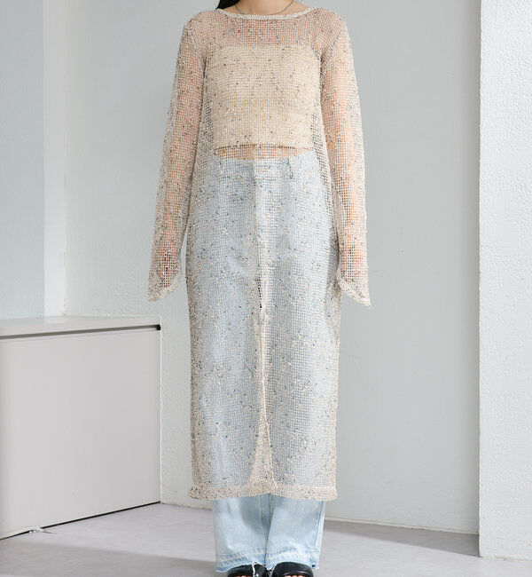  「【4色展開】メッシュシアーワンピース」|ワンピース|