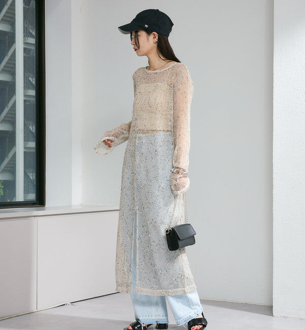  「【4色展開】メッシュシアーワンピース」|ワンピース|