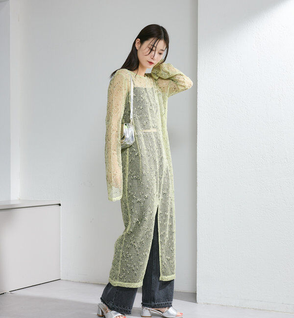  「【4色展開】メッシュシアーワンピース」|ワンピース|