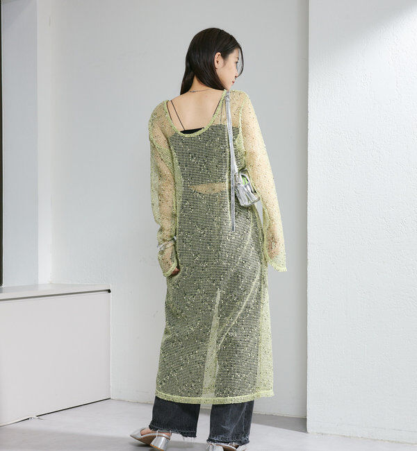  「【4色展開】メッシュシアーワンピース」|ワンピース|