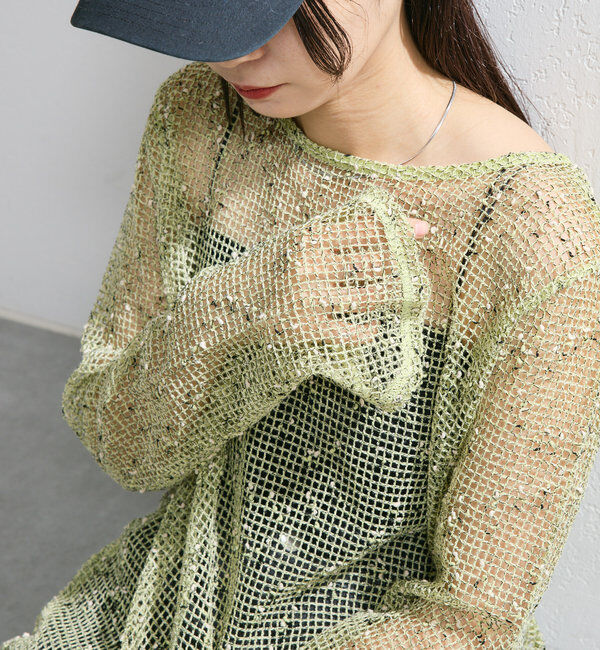  「【4色展開】メッシュシアーワンピース」|ワンピース|