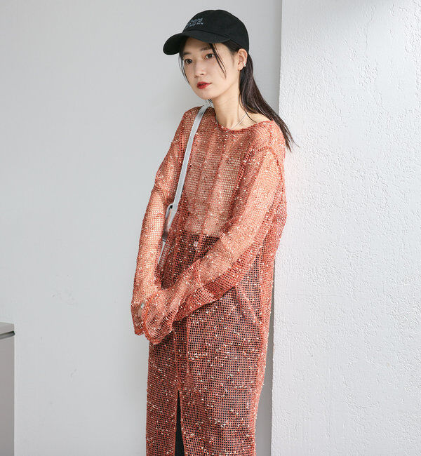  「【4色展開】メッシュシアーワンピース」|ワンピース|