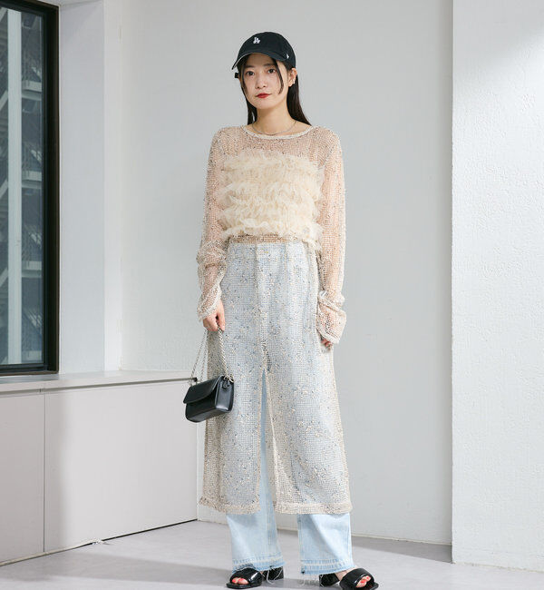  「【4色展開】メッシュシアーワンピース」|ワンピース|