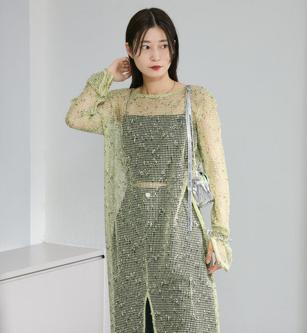  「【4色展開】メッシュシアーワンピース」|ワンピース|