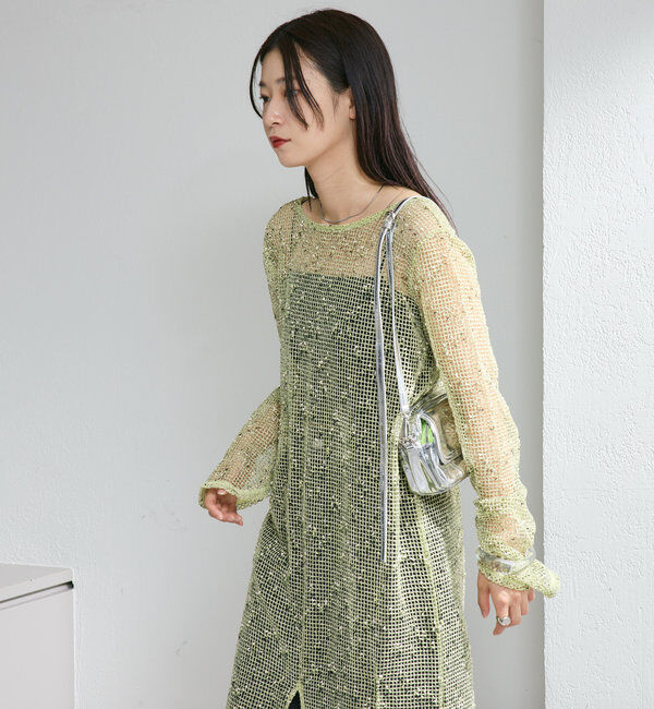  「【4色展開】メッシュシアーワンピース」|ワンピース|