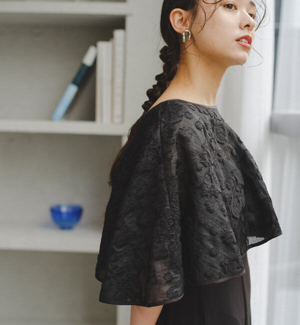  「【オケージョンドレス/結婚式】Cape layerd bare dress」|ドレス|