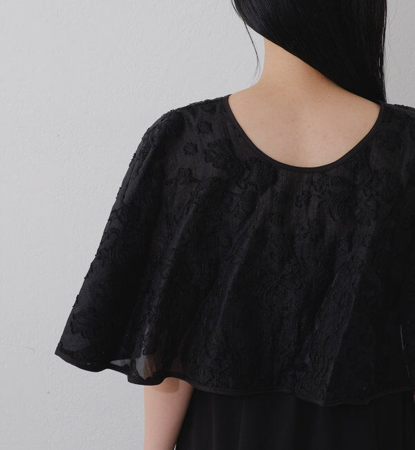  「【オケージョンドレス/結婚式】Cape layerd bare dress」|ドレス|