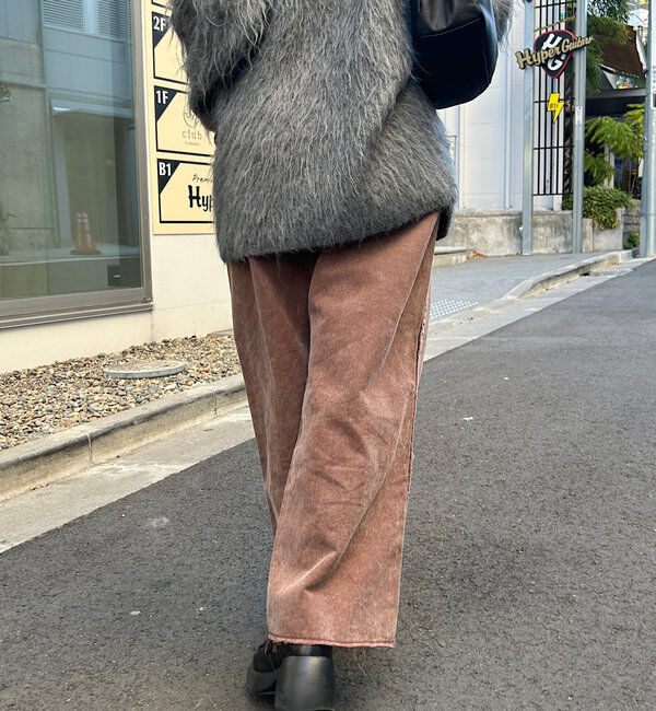  「【-5㎏細見え/2サイズ展開/低身長サイズ】フリンジデニムパンツ」|デニム|