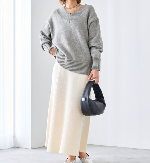  「《セットアップ対応可・インしない》アルパカタッチニットスカート」|スカート|