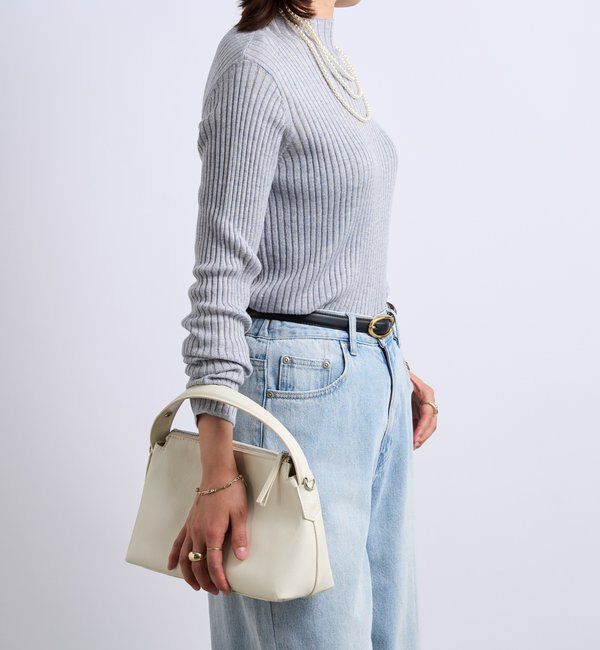  「《大人カジュアルに◎さりげない輝き》プチスパンコールリブニット」|シャツ・ブラウス|