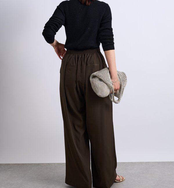  「《大人カジュアルに◎さりげない輝き》プチスパンコールリブニット」|シャツ・ブラウス|