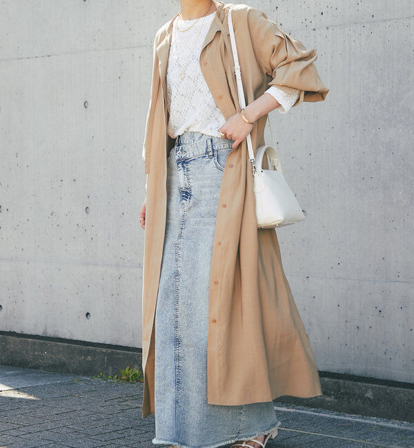  「《デコルテスッキリ見え》タイデザインシャツワンピース」|その他|