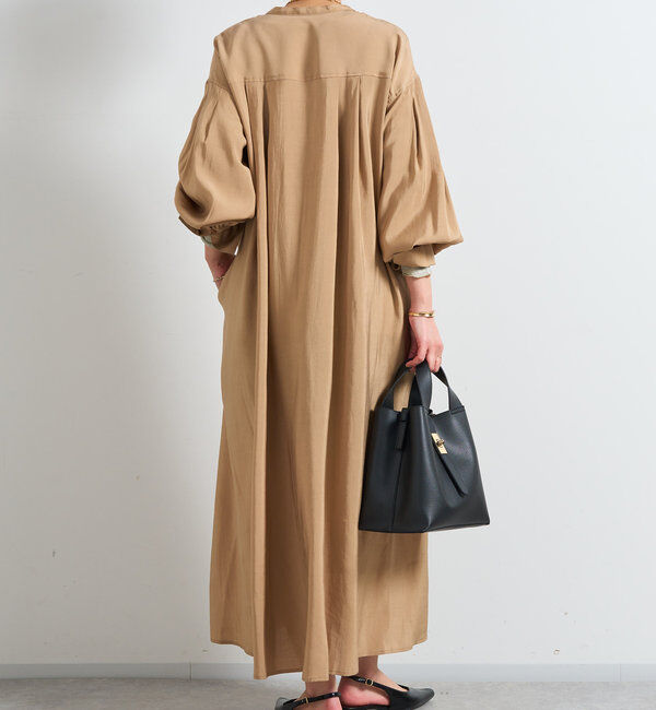  「《デコルテスッキリ見え》タイデザインシャツワンピース」|その他|