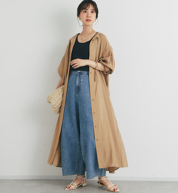  「《デコルテスッキリ見え》タイデザインシャツワンピース」|その他|