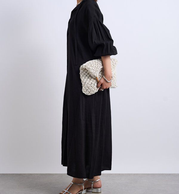  「《デコルテスッキリ見え》タイデザインシャツワンピース」|その他|