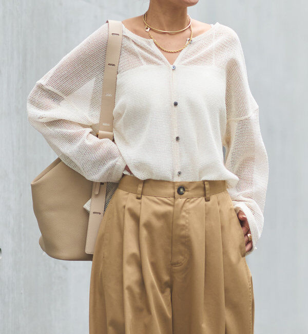  「前後2WAYラメメッシュカーディガン」|ニット・セーター|