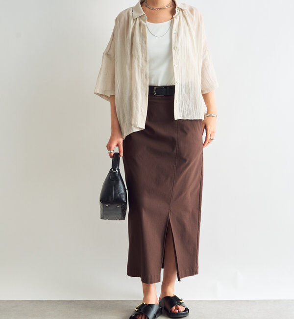  「《1枚着にも・羽織にも◎》ガーゼタッチシアーシャツ」|シャツ・ブラウス|