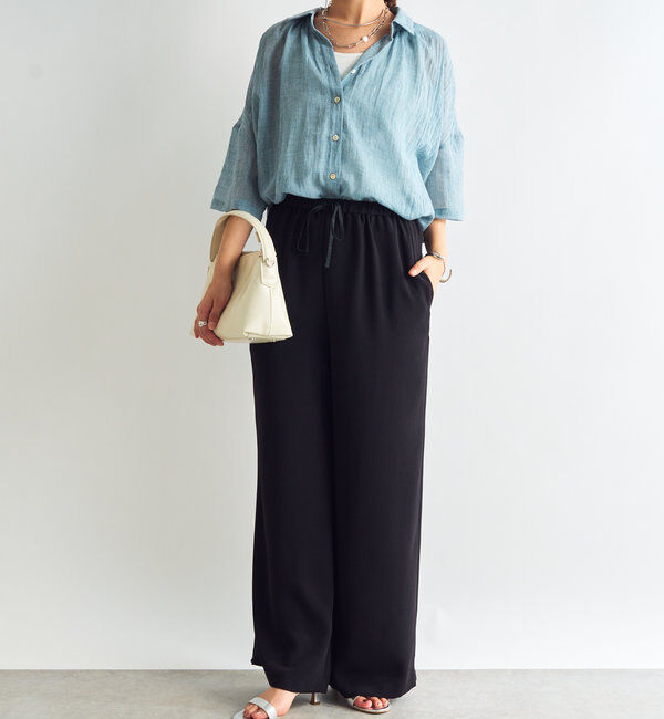  「《1枚着にも・羽織にも◎》ガーゼタッチシアーシャツ」|シャツ・ブラウス|