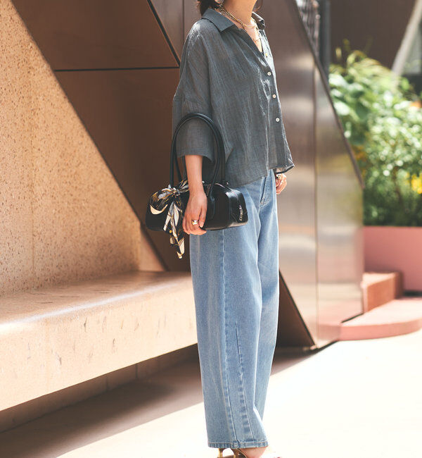  「《1枚着にも・羽織にも◎》ガーゼタッチシアーシャツ」|シャツ・ブラウス|