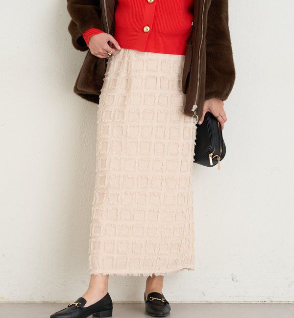  「《主役級アイテム◎》スクエアジャガードナロースカート」|スカート|