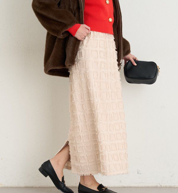  「《主役級アイテム◎》スクエアジャガードナロースカート」|スカート|
