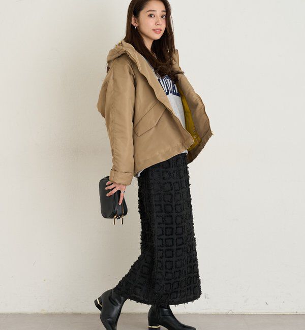  「《主役級アイテム◎》スクエアジャガードナロースカート」|スカート|