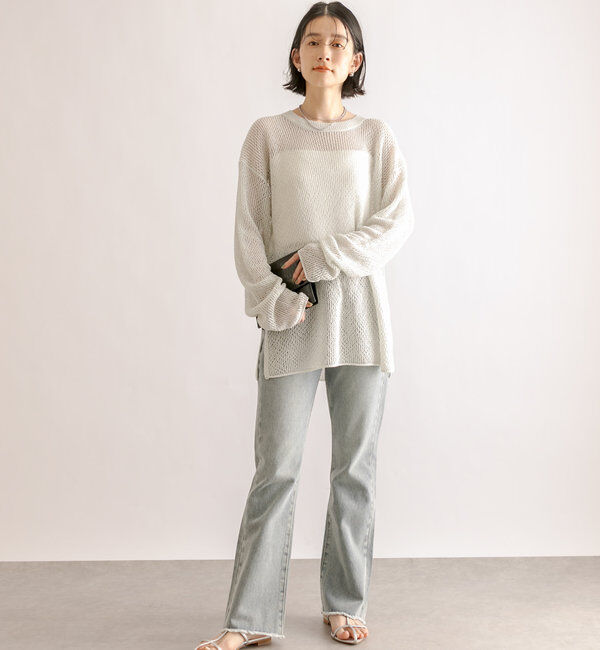  「【MONN.:. (モン)】フレアデニム」|デニム|