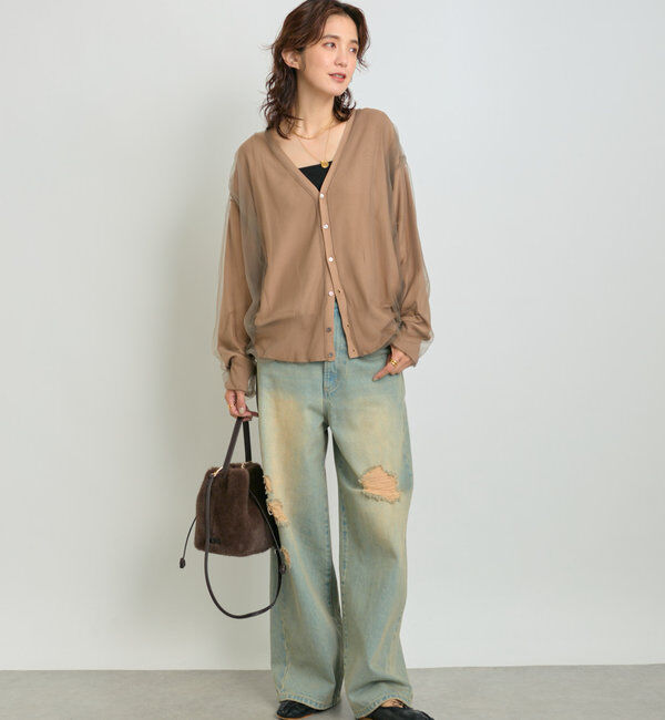  「【MONN.:.(モン)】ハイライズダメージDENIM」|デニム|