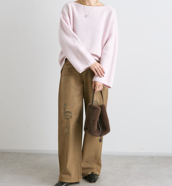  「【MONN.:.(モン)】ハイライズダメージDENIM」|デニム|