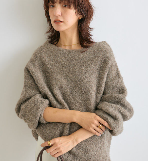  「【ゆったり感が可愛い】ブークレボリュームスリーブニット」|ニット・セーター|