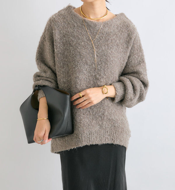  「【ゆったり感が可愛い】ブークレボリュームスリーブニット」|ニット・セーター|