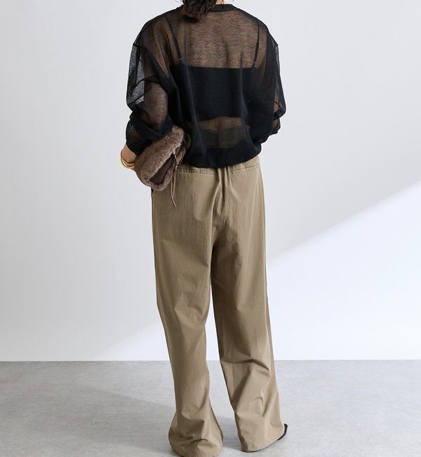  「【こなれ感抜群】ベルテッドワイドパンツ」|チノ|