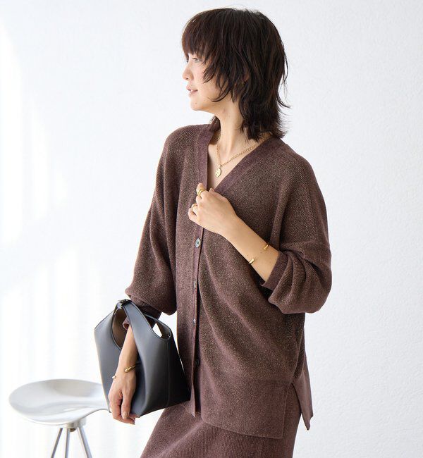  「予約【上品な輝き】ラメモール2WAYカーデ」|ニット・セーター|