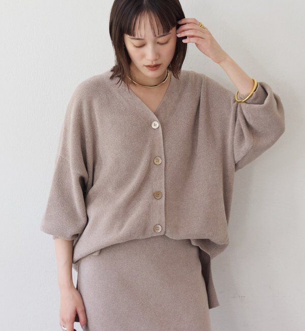  「予約【上品な輝き】ラメモール2WAYカーデ」|ニット・セーター|モカ