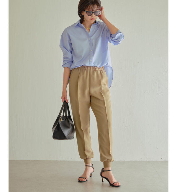  「【ジャージーシリーズ】センターシームジョガーパンツ」|チノ|キャメル