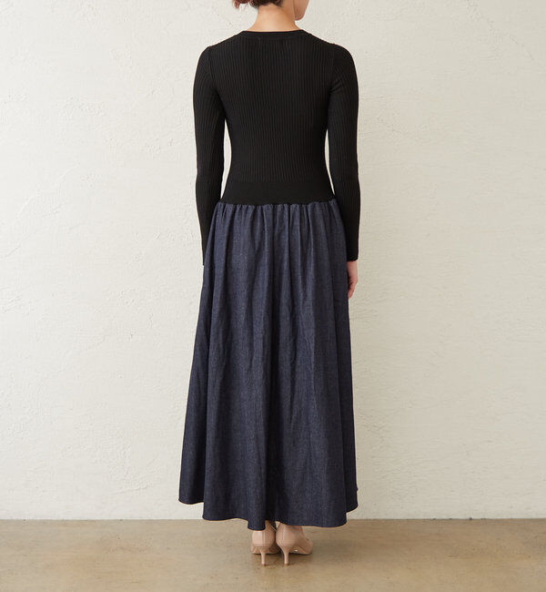  「【HERITANOVUM】デニムコンビワンピース」|ワンピース|