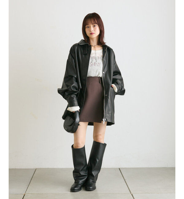  「【3サイズ展開】レイヤードミニスカパン」|チノ|