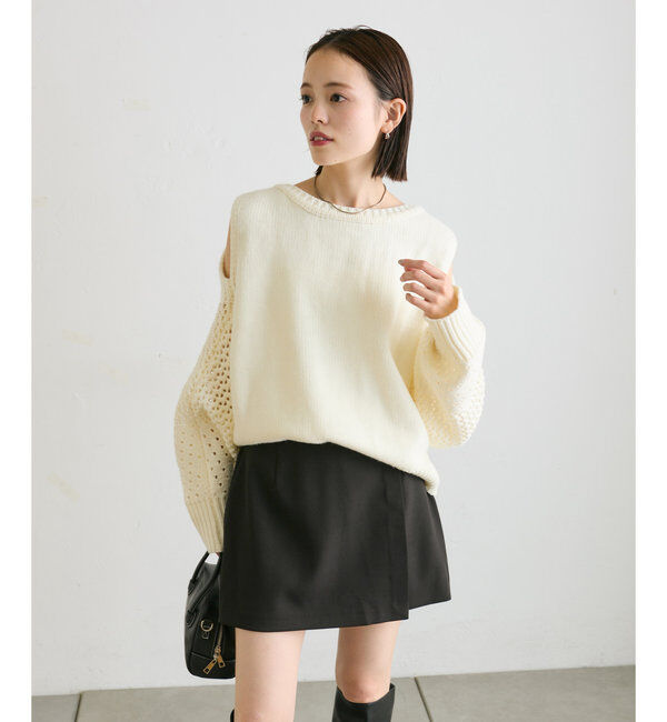  「【3サイズ展開】レイヤードミニスカパン」|チノ|