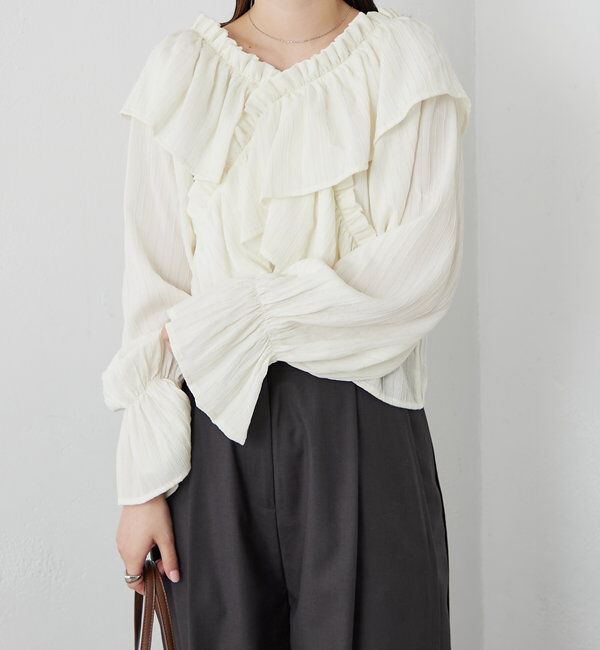  「[mline]オフショルフリルブラウス」|シャツ・ブラウス|
