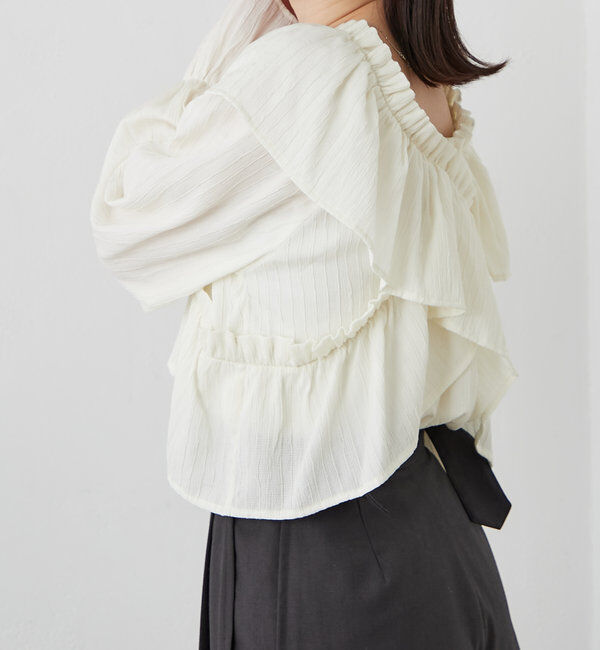  「[mline]オフショルフリルブラウス」|シャツ・ブラウス|
