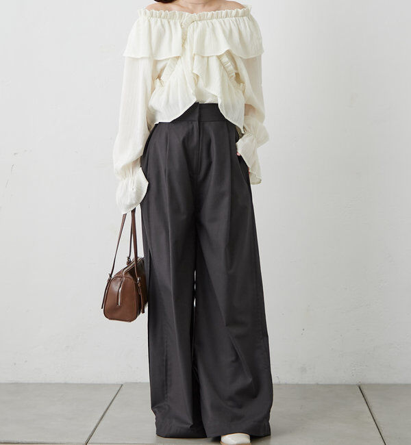  「[mline]オフショルフリルブラウス」|シャツ・ブラウス|