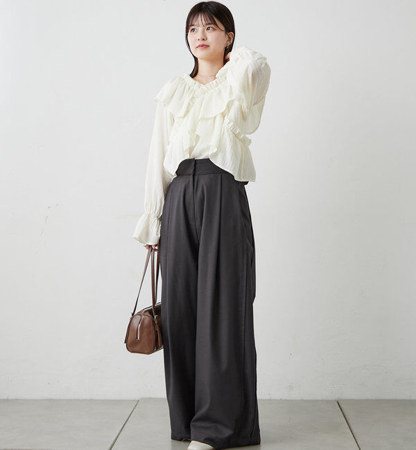  「[mline]オフショルフリルブラウス」|シャツ・ブラウス|